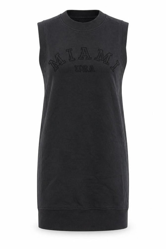 H&M Womens Grey Cotton Tank Dress Size S Crew Neck Pullover - Miami USA