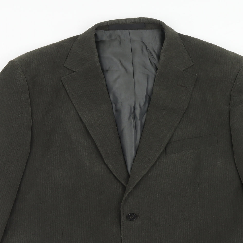 Marks and Spencer Mens Green Polyester Jacket Blazer Size 42