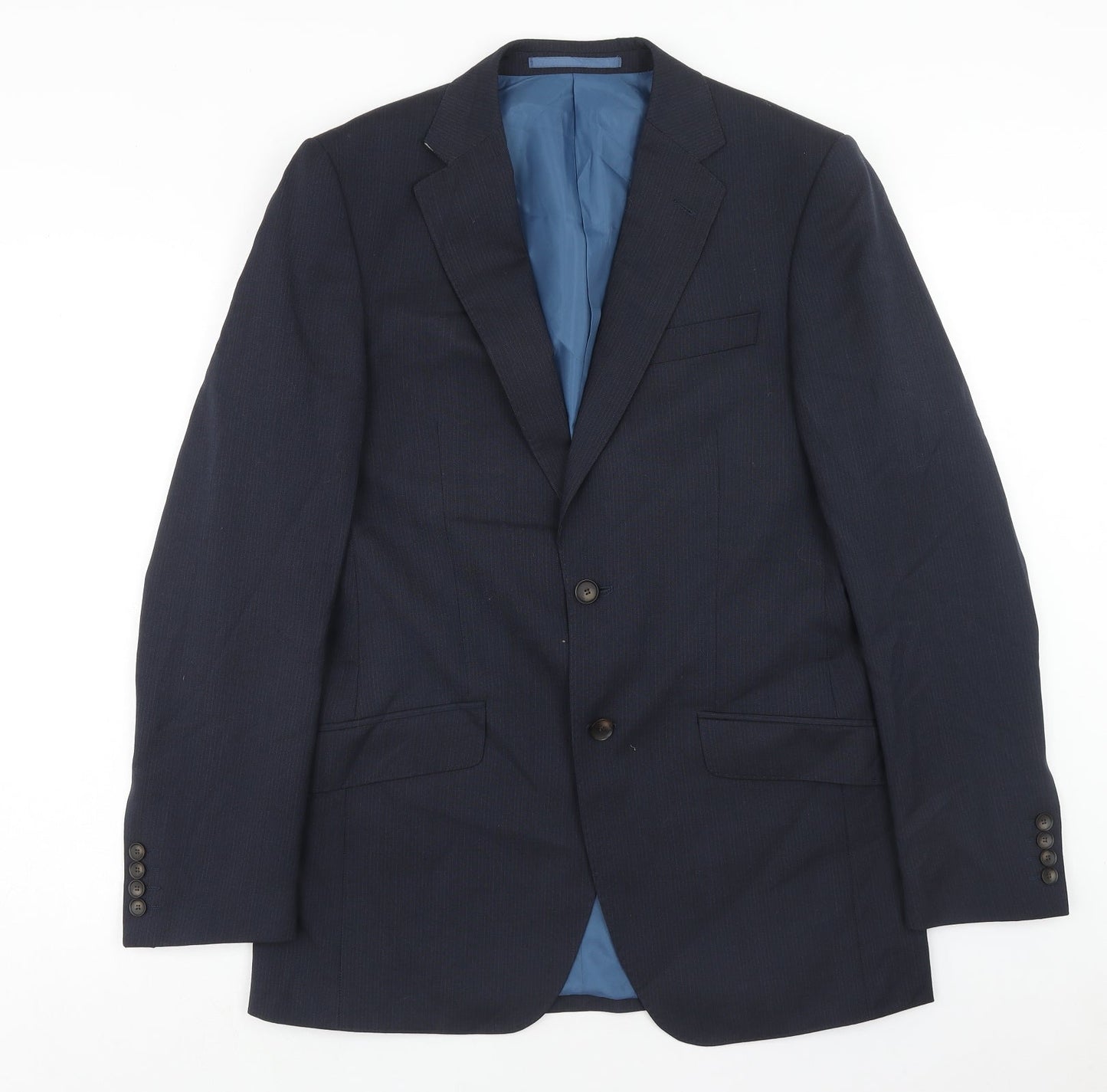Marks and Spencer Mens Blue Wool Jacket Blazer Size 38