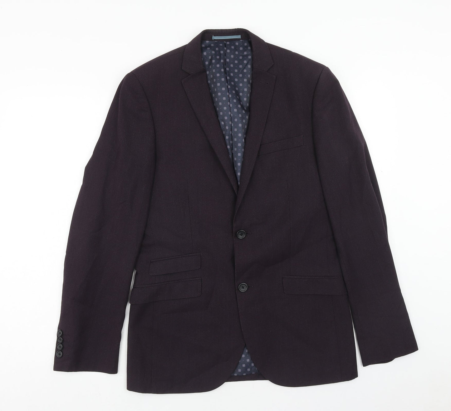 NEXT Mens Purple Polyester Jacket Blazer Size 38