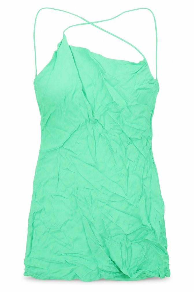 Zara Womens Green Viscose Mini Size S Cowl Neck Pullover