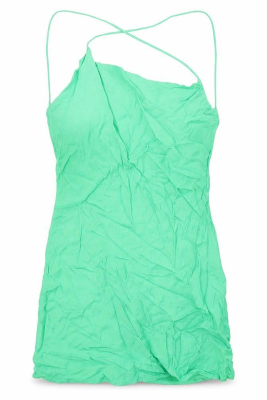 Zara Womens Green Viscose Mini Size S Cowl Neck Pullover