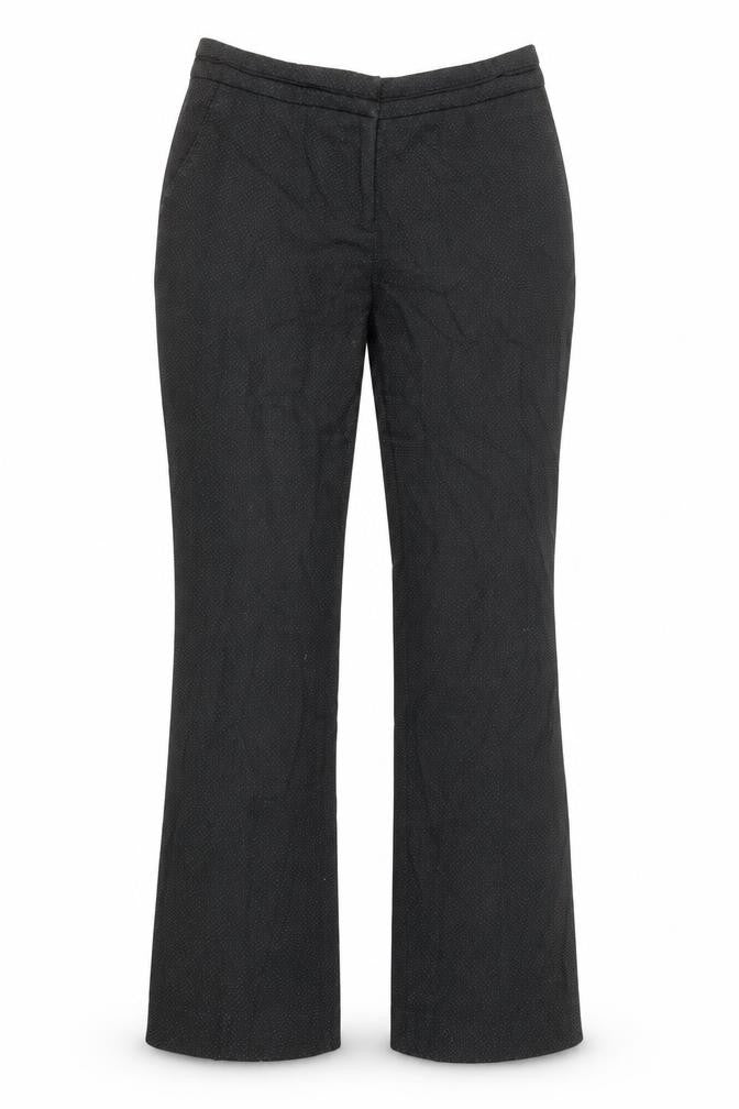 NEXT Womens Black Geometric Polyester Trousers Size 8 Regular Zip