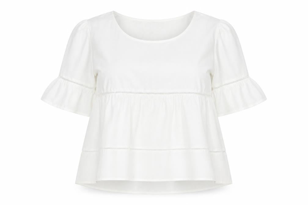 Droimp Womens White Polyester Basic T-Shirt Size M Round Neck