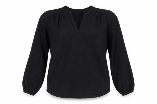 Marks and Spencer Womens Black Viscose Basic Blouse Size 8 V-Neck