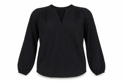 Marks & Spencer Womens Black Viscose Basic Blouse Size 8 V-Neck