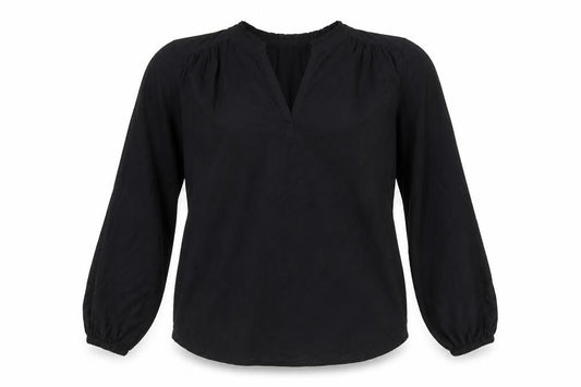 Marks and Spencer Womens Black Viscose Basic Blouse Size 8 V-Neck