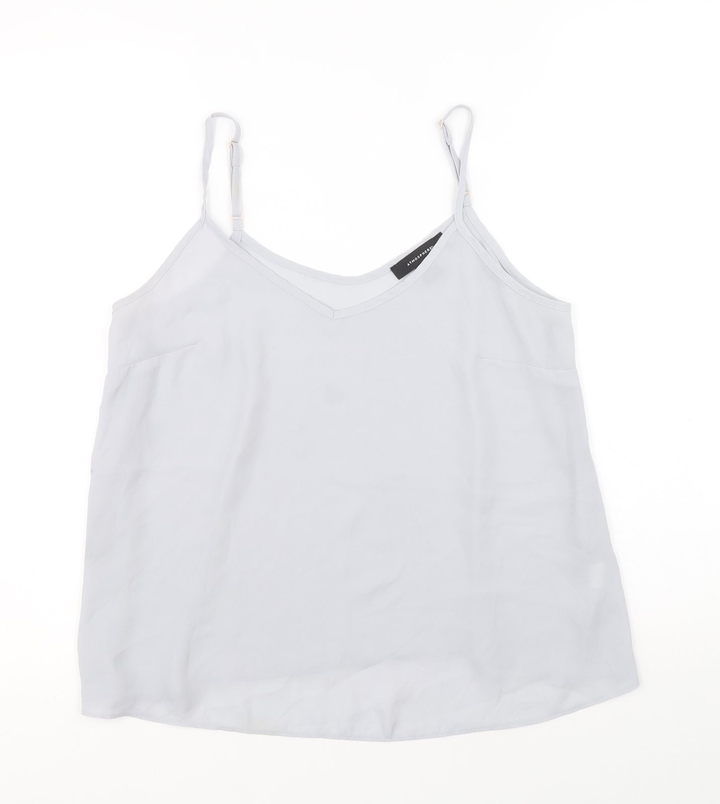Atmosphere Womens Grey Polyester Basic Tank Size 12 V-Neck