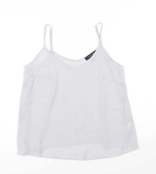 Atmosphere Womens Grey Polyester Basic Tank Size 12 V-Neck