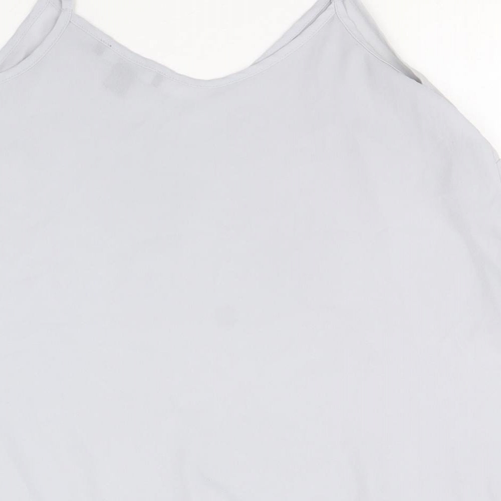 Atmosphere Womens Grey Polyester Basic Tank Size 12 V-Neck
