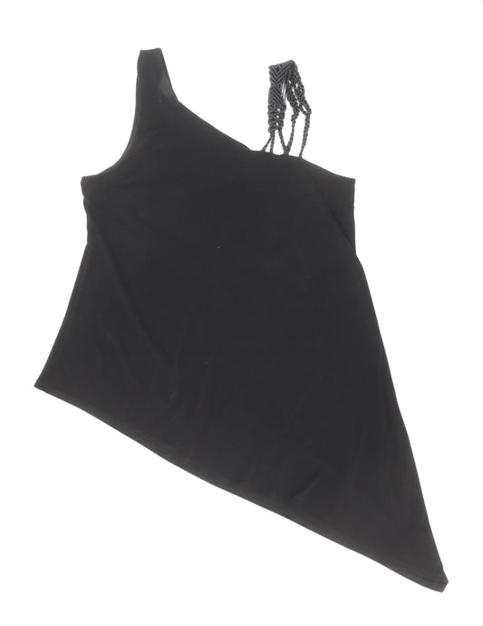 Debenhams Womens Black Polyester Basic Tank Size 10 Square Neck