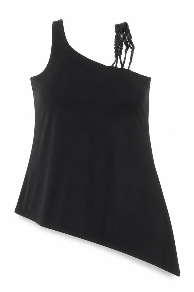 Debenhams Womens Black Polyester Basic Tank Size 10 Square Neck