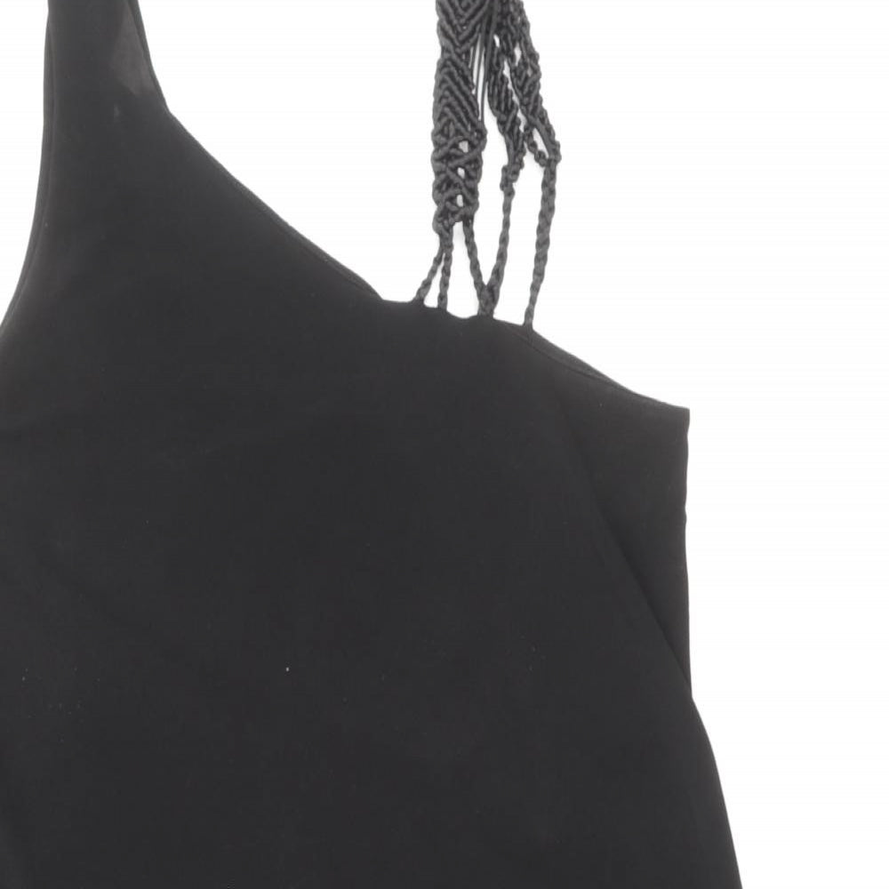 Debenhams Womens Black Polyester Basic Tank Size 10 Square Neck