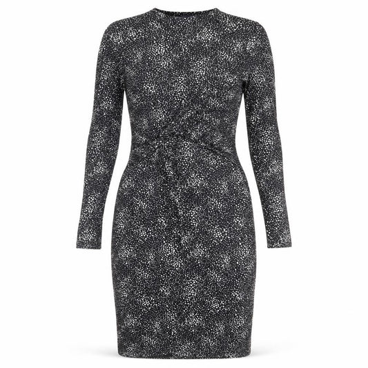 Marks & Spencer Womens Black Animal Print Viscose Bodycon Size 12 Round Neck Pullover