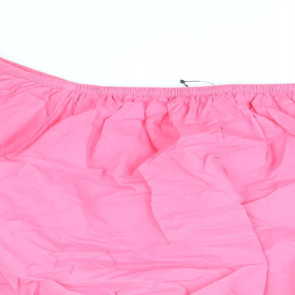 Marks and Spencer Womens Pink 100% Cotton Cropped Blouse Size 20 Boat Neck - Bardot