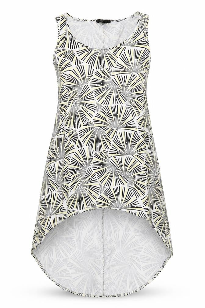 FOREVER 21 Womens White Geometric Viscose A-Line Size S Round Neck Pullover