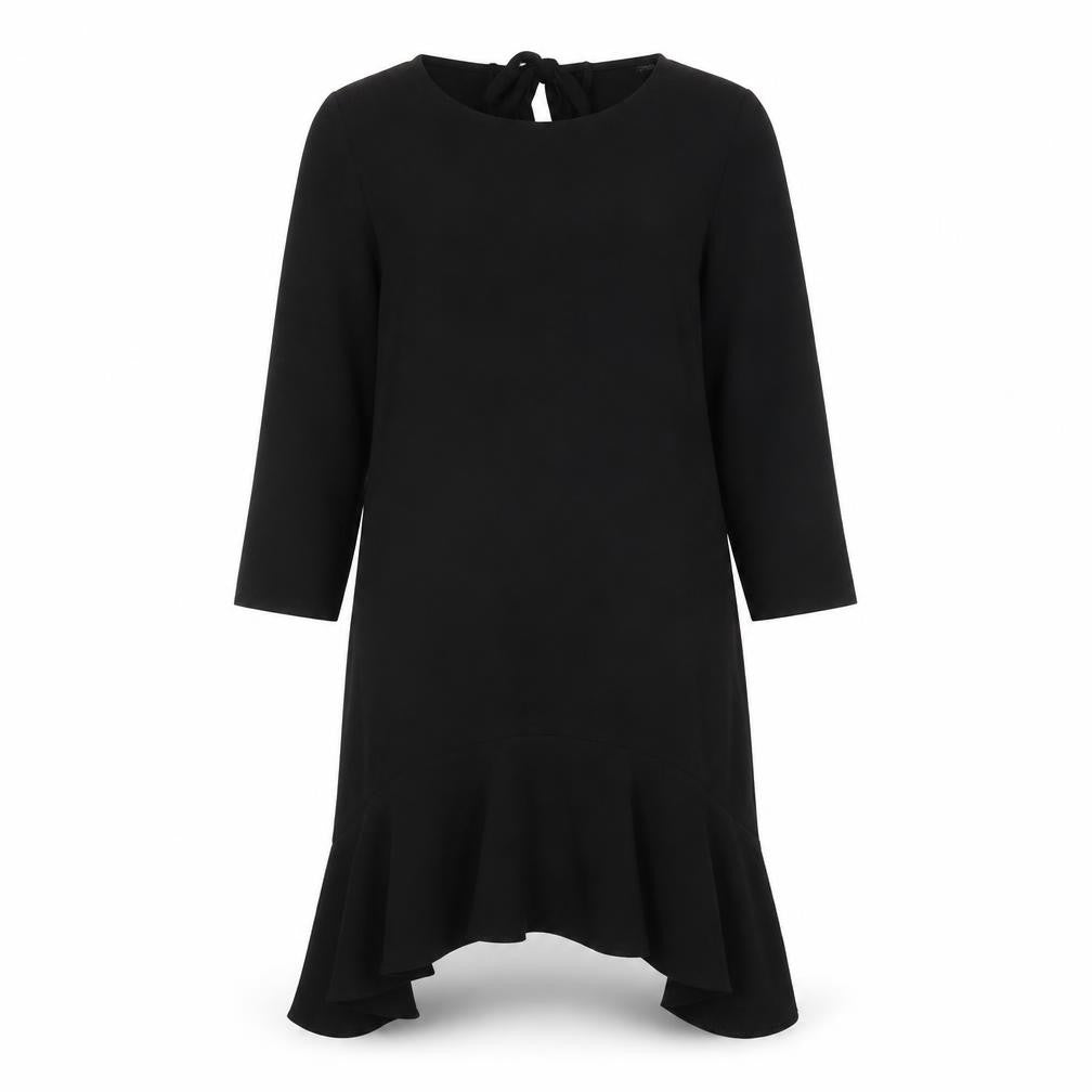 River Island Womens Black Polyester Shift Size 12 Round Neck Tie