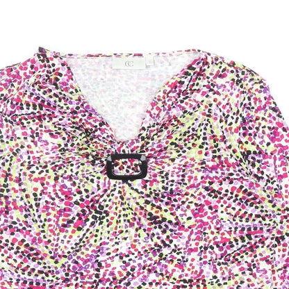 Country Casuals Womens Multicoloured Geometric Viscose Basic Blouse Size S V-Neck