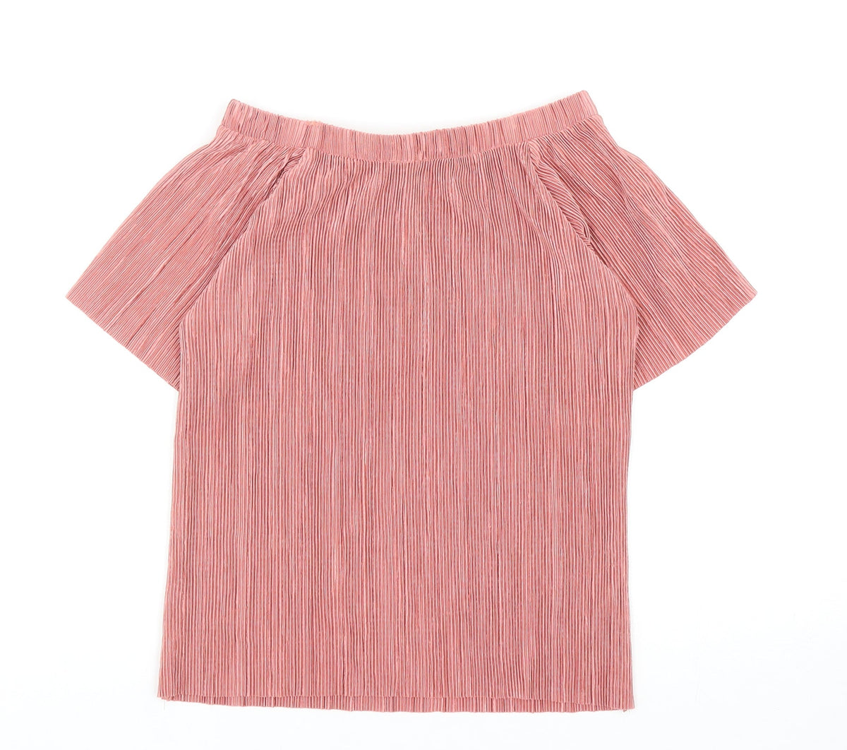 F&F Girls Pink Polyester Basic Blouse Size M Off the Shoulder Pullover