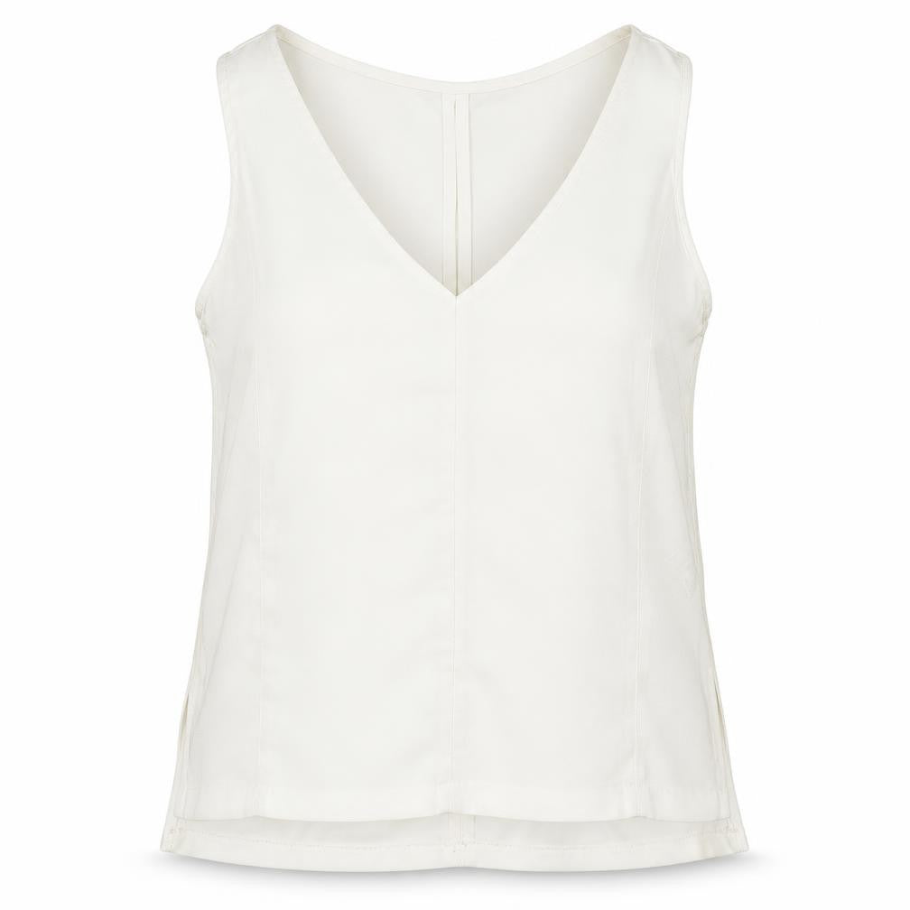 Stradivarius Womens White Polyester Basic Tank Size S V-Neck