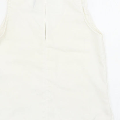 Stradivarius Womens White Polyester Basic Tank Size S V-Neck