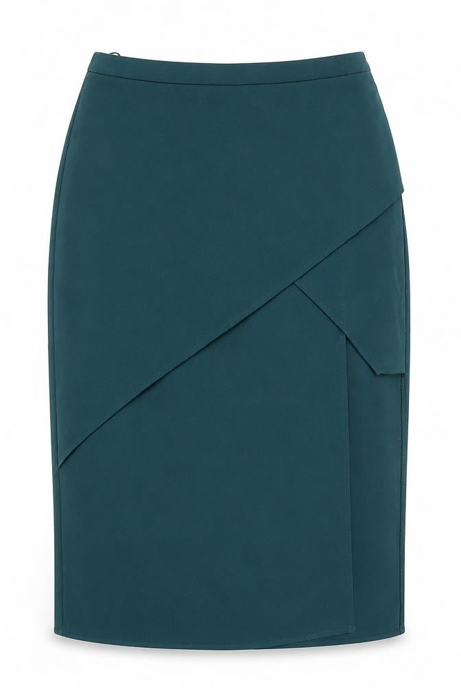 Something Borrowed Womens Blue Polyester Straight & Pencil Skirt Size M Zip
