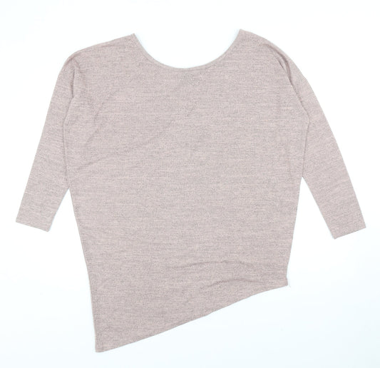 New Look Womens Pink Round Neck Polyester Pullover Jumper Size M