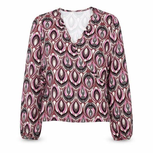 NEXT Womens Multicoloured Geometric Viscose Wrap Blouse Size 10 V-Neck