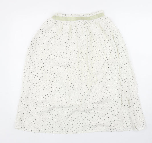 Sweewe Womens White Geometric Viscose A-Line Skirt Size S