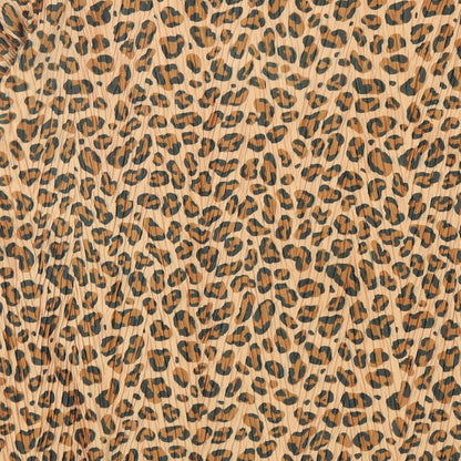 Zara Womens Brown Animal Print Polyester Basic Blouse Size S Round Neck - Leopard Print