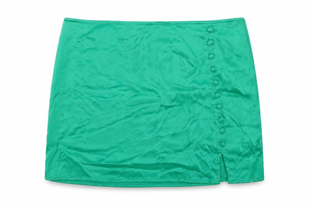 Zara Womens Green Polyester Mini Skirt Size M Zip