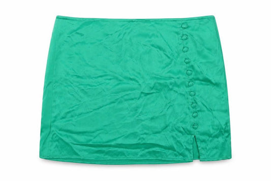 Zara Womens Green Polyester Mini Skirt Size M Zip