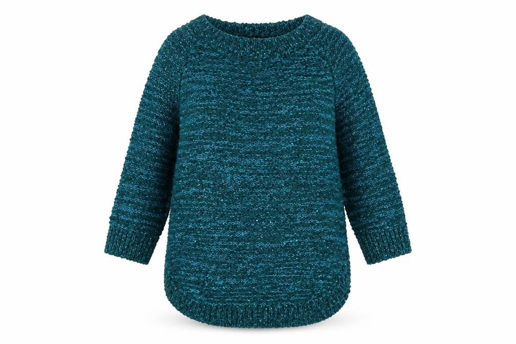 Bonmarché Womens Blue Round Neck Polyester Pullover Jumper Size S