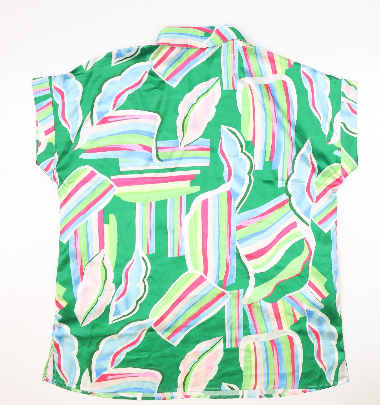 River Island Womens Multicoloured Geometric Polyester Basic Blouse Size M Collared