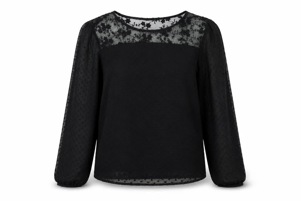 Vera Moda Womens Black Polyester Basic Blouse Size S Round Neck