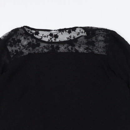 Vera Moda Womens Black Polyester Basic Blouse Size S Round Neck