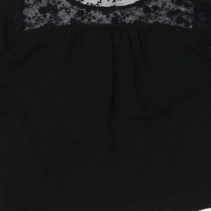Vera Moda Womens Black Polyester Basic Blouse Size S Round Neck