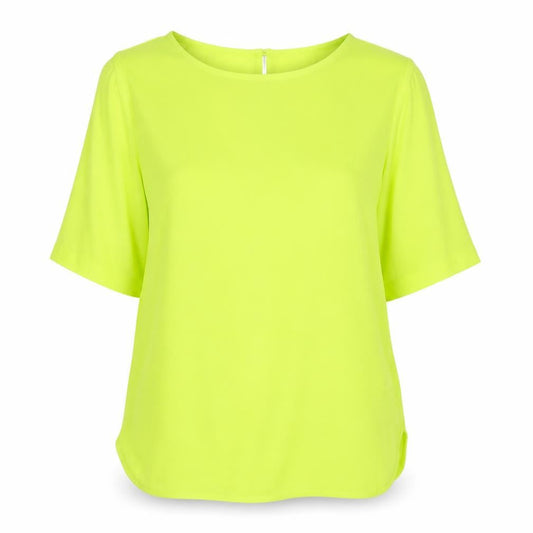 Marks & Spencer Womens Yellow Polyester Basic Blouse Size 6 Round Neck
