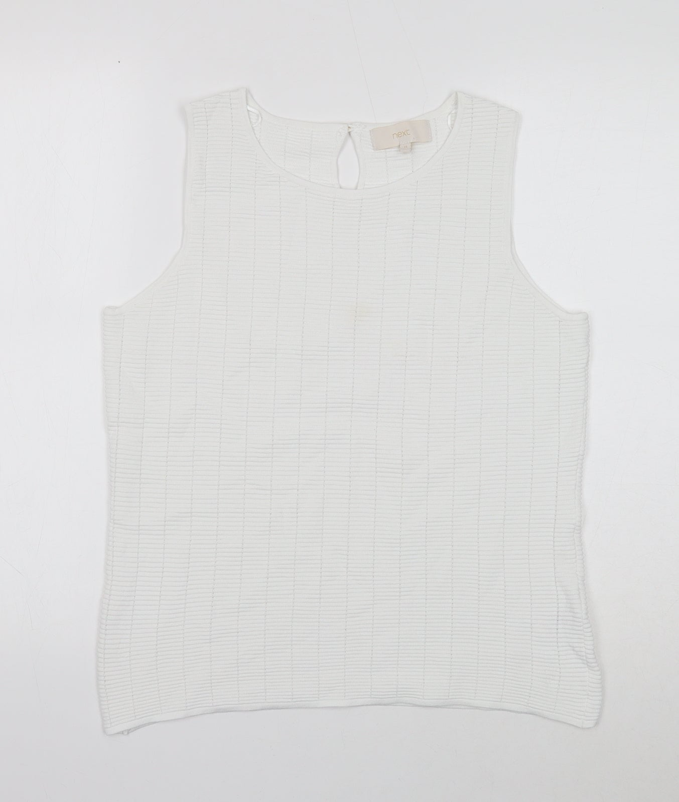 NEXT Womens White Round Neck Viscose Vest Jumper Size 16