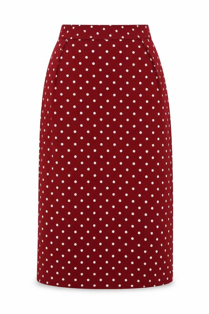 Xin Yan Womens Red Polka Dot Polyester A-Line Skirt Size M Zip