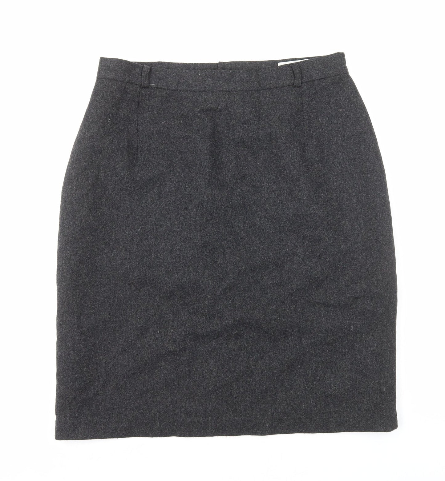 ESSENTIEL Womens Grey Cotton Straight & Pencil Skirt Size 16 Zip