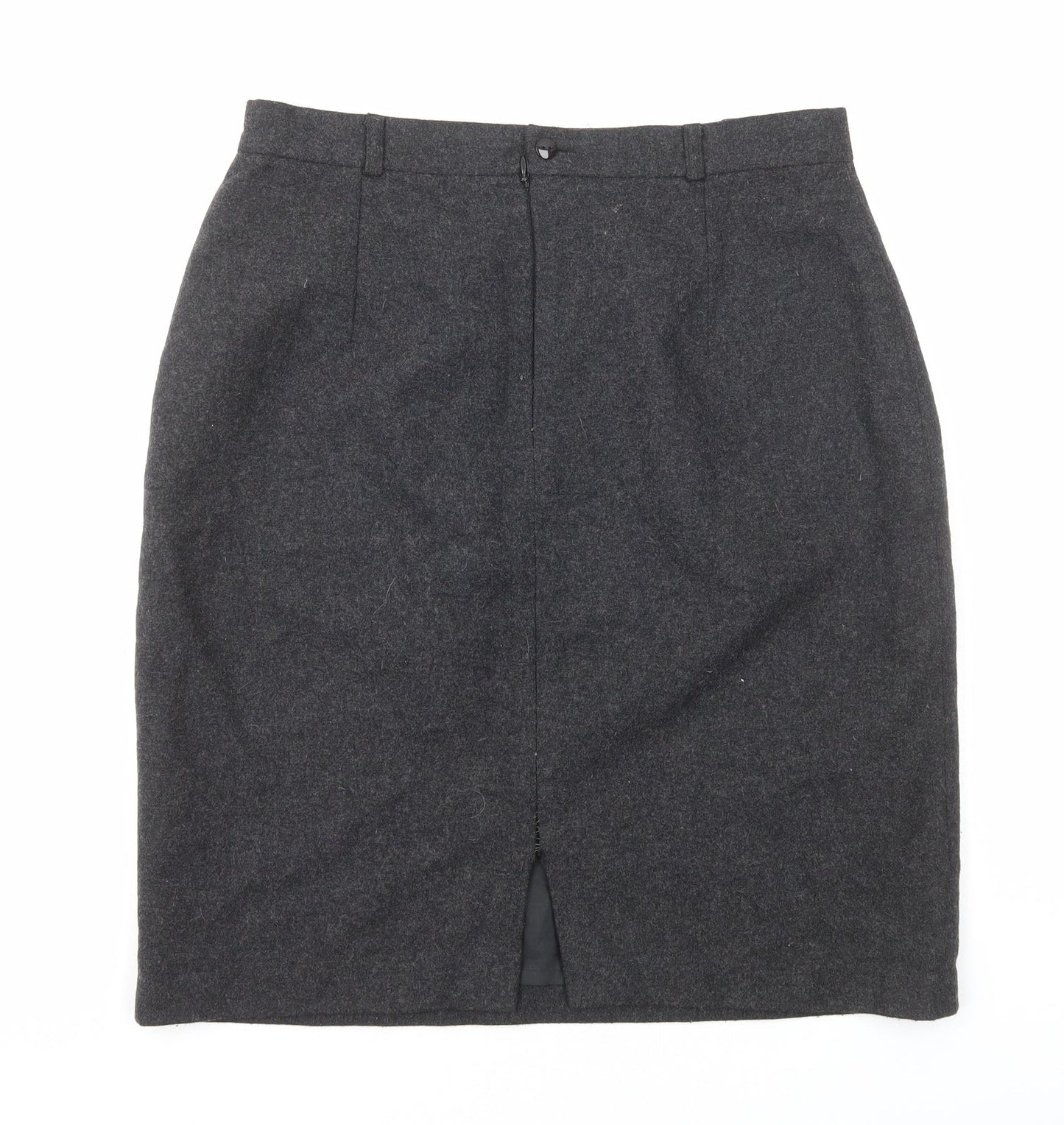 ESSENTIEL Womens Grey Cotton Straight & Pencil Skirt Size 16 Zip