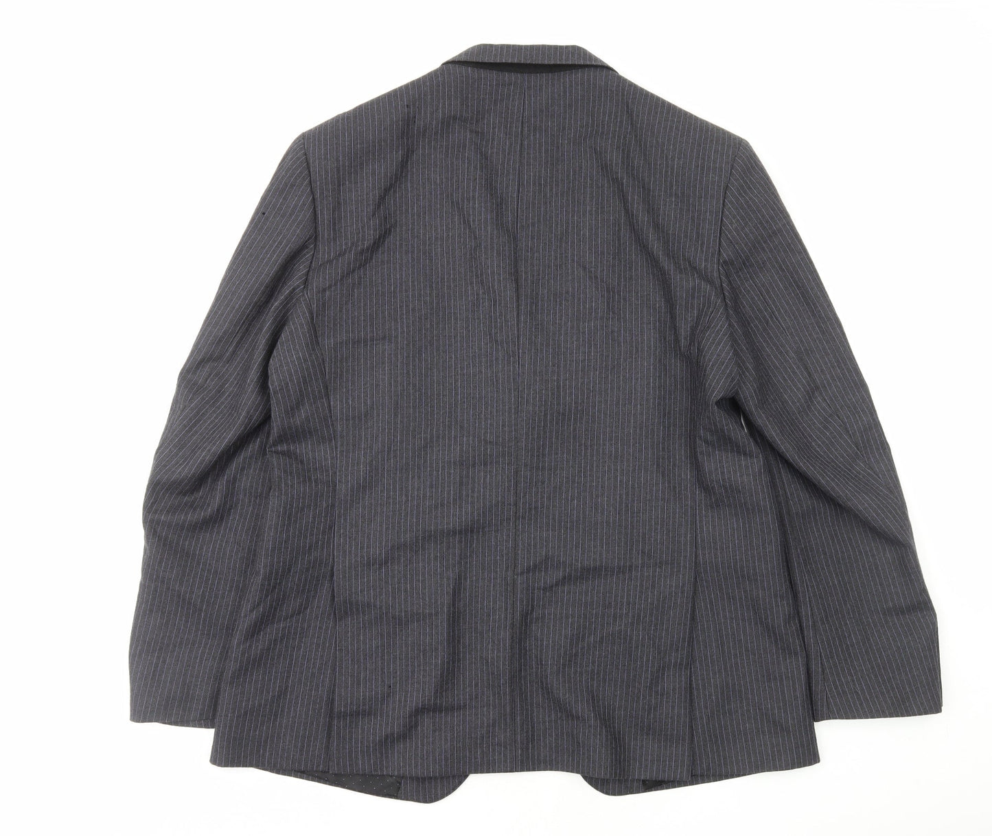 Marks and Spencer Mens Grey Striped Wool Jacket Blazer Size M