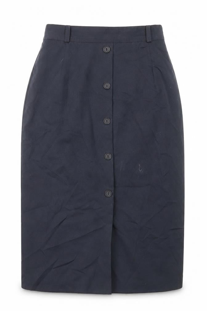 Preworn Womens Blue Polyester Straight & Pencil Skirt Size 10 Zip