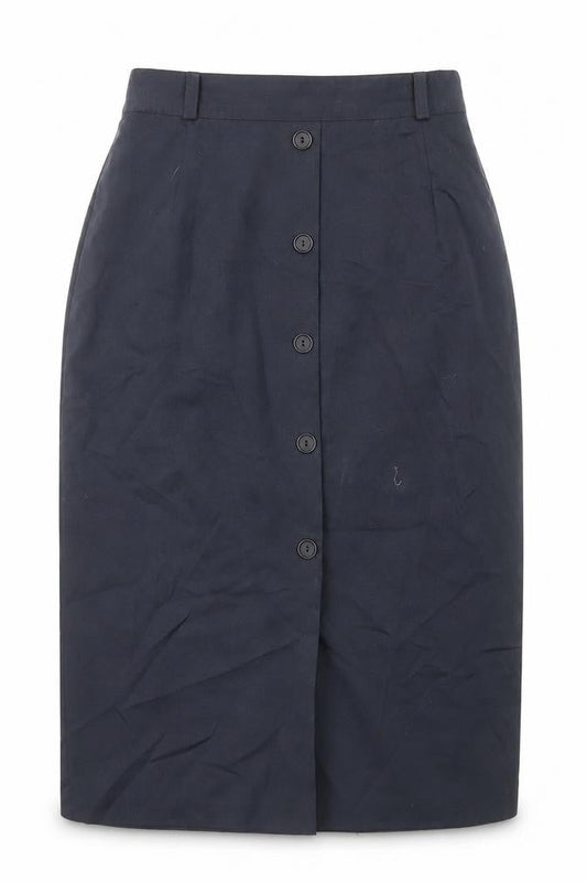 Preworn Womens Blue Polyester Straight & Pencil Skirt Size 10 Zip