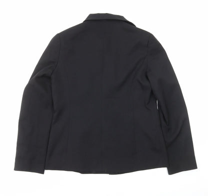 George Womens Black Polyester Jacket Blazer Size 10
