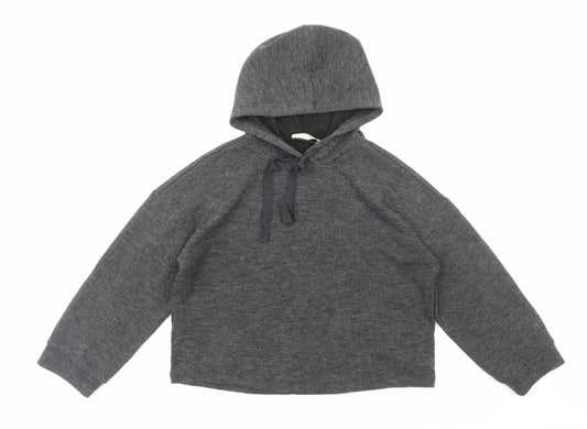 Mango Womens Grey Polyester Pullover Hoodie Size M Pullover