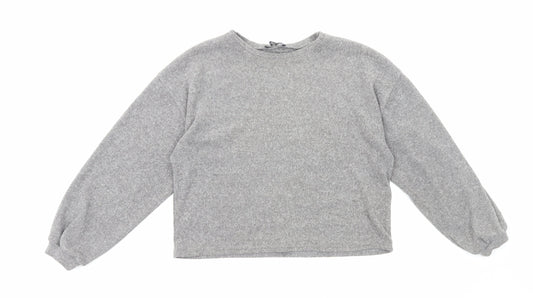 New Look Womens Grey Round Neck Cotton Pullover Jumper Size M