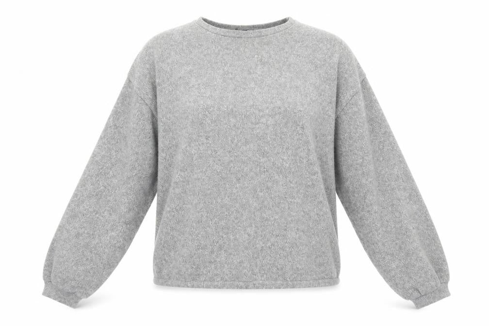 New Look Womens Grey Round Neck Cotton Pullover Jumper Size M