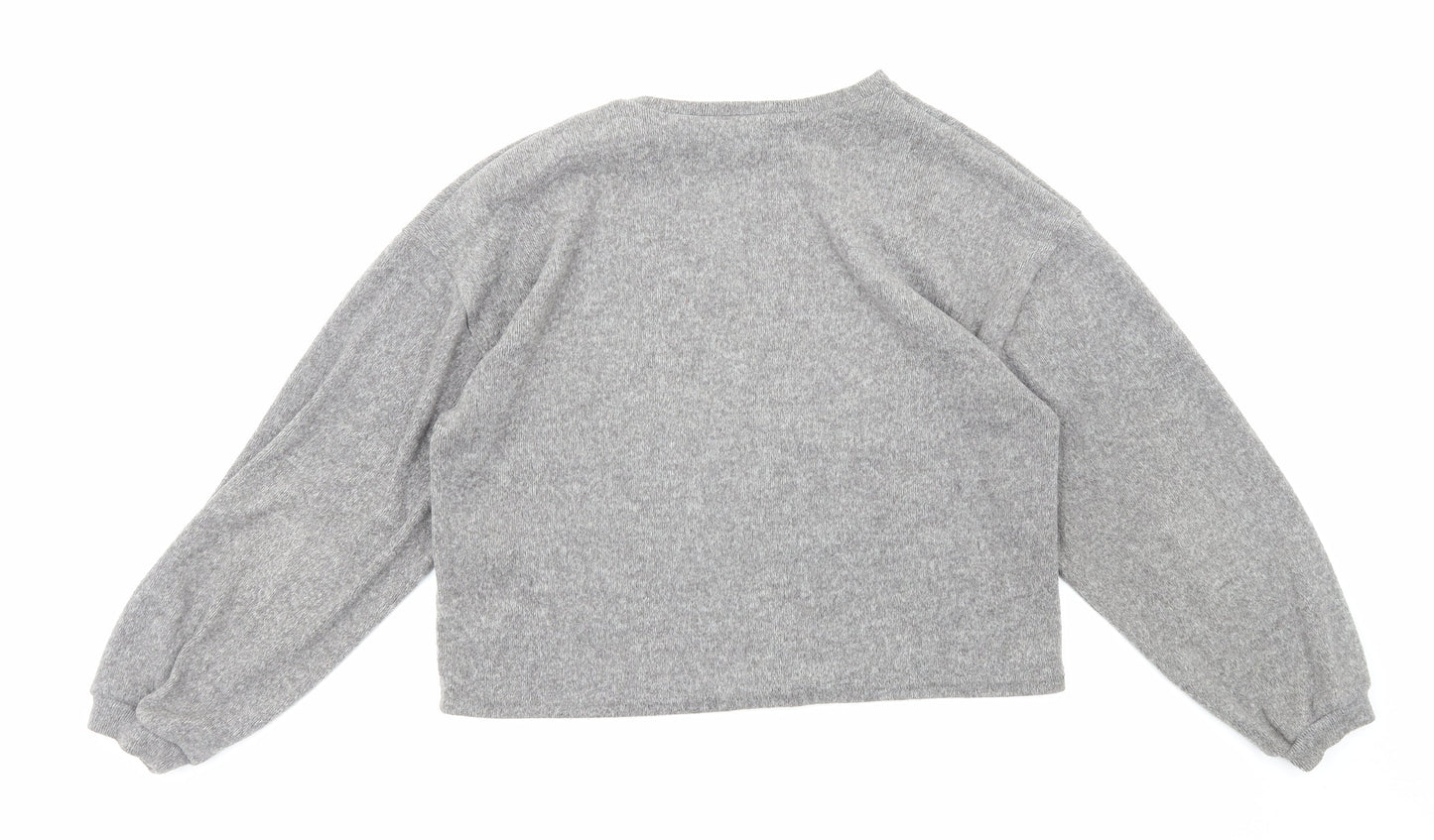 New Look Womens Grey Round Neck Cotton Pullover Jumper Size M